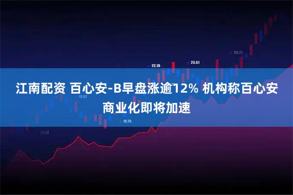江南配资 百心安-B早盘涨逾12% 机构称百心安商业化即将加速