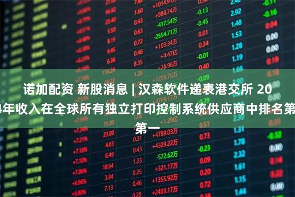 诺加配资 新股消息 | 汉森软件递表港交所 2024年收入在全球所有独立打印控制系统供应商中排名第一