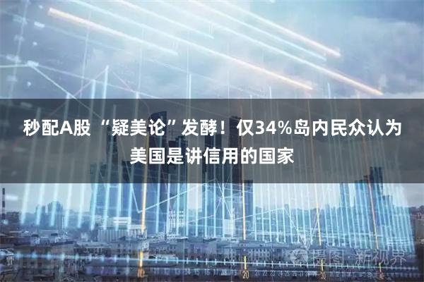 秒配A股 “疑美论”发酵！仅34%岛内民众认为美国是讲信用的国家